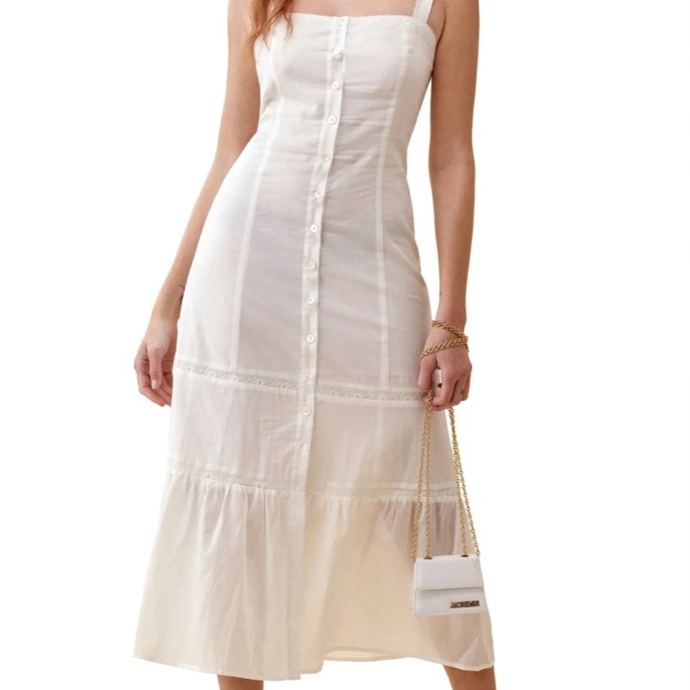 NWT Reformation Dianne Button-Up Midi Dress